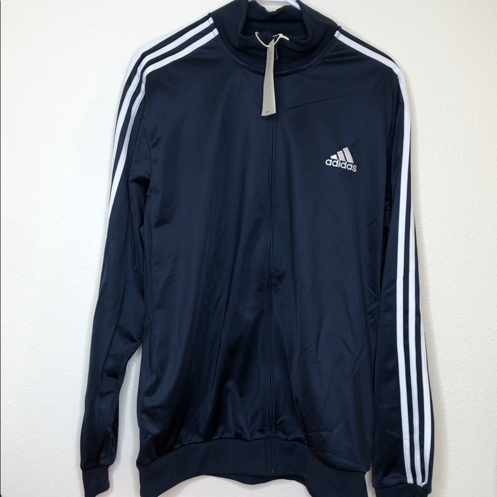 Adidas Menâs Dark Navy Blue Firebird Tracksuit Set (Jacket And Pants)- Size Xl